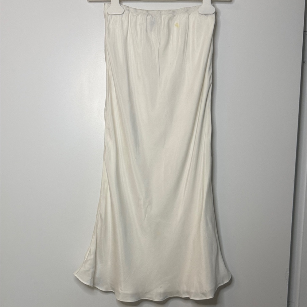 Elegant White Satin Skirt